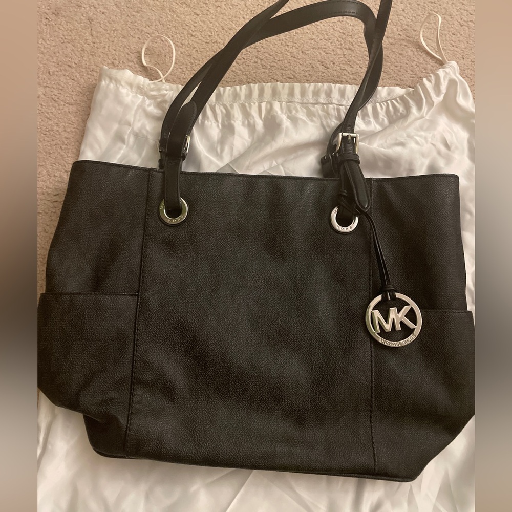 Michael Kors Black Leather Tote Bag